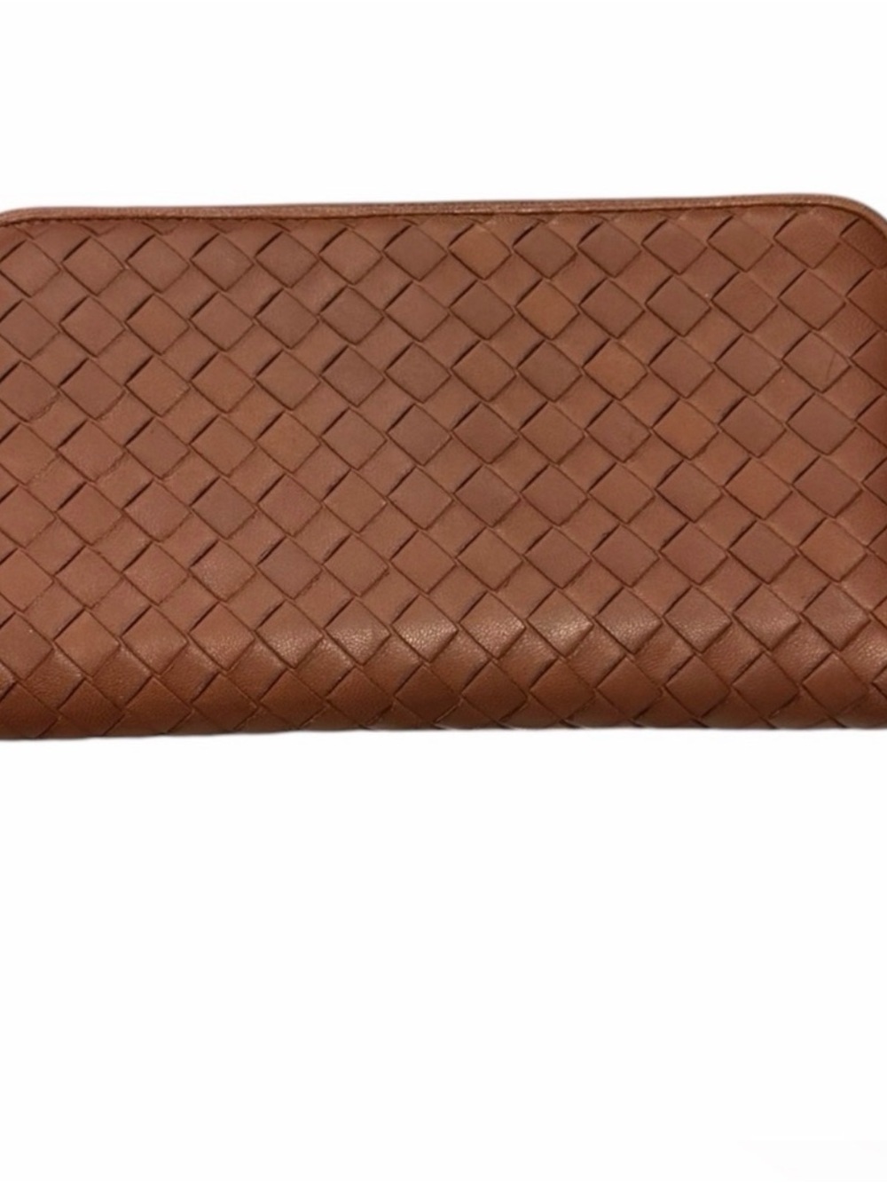 ✨💎EUC💎✨Bottega Veneta Intrecciato Leather Cognac Zippy Wallet/Clutch - Picture 2 of 10